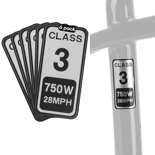 Class 3 750W 28-MPH Electric Bicycle Frame Decals 6-Pack: $10.19 Class 3 750W 28-MPH Electric Bicycle Frame Decals 6-Pack: $10.19