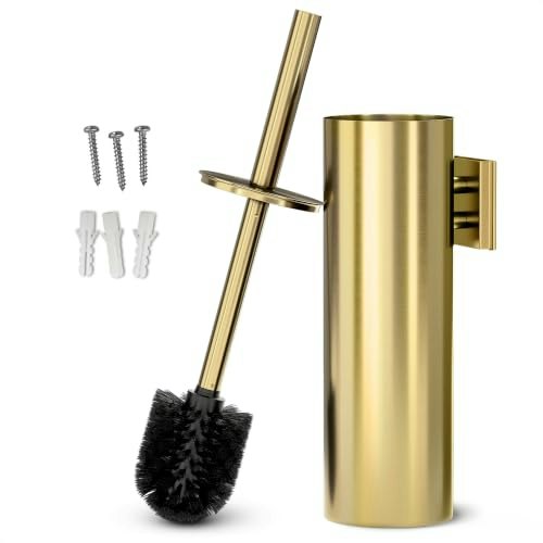 Gold Toilet Brush and Holder Set: $21.49