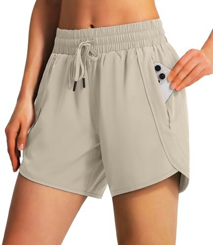 Ksmien Women's Quick Dry Athletic Running Shorts: $19.93