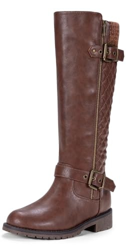 Jeossy Women's Wide Calf Knit Cuff Riding Boots: $59.98