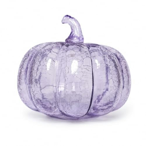 5.5-Inch Lavender Crackle Glass LED Pumpkin Light: $24.65