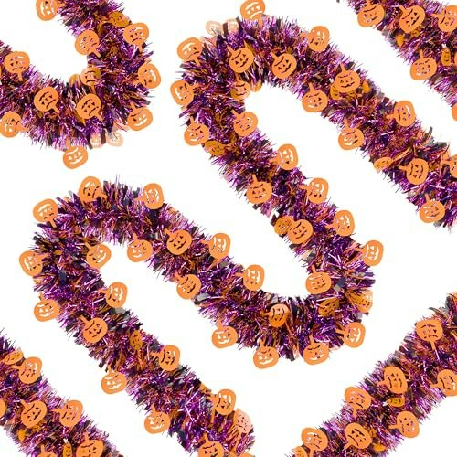 66-Foot Halloween Tinsel Garland: $11.89