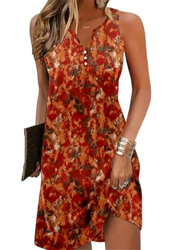 Ladlop Women's Floral Sleeveless Tank Dress: $22.94