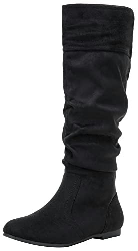 Jeossy Women's Faux Suede Knee High Slouch Boots: $47.99 Jeossy Women's Faux Suede Knee High Slouch Boots: $47.99