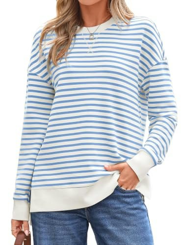 Glamaker Women's Striped Crewneck Sweatshirt: $19.99 Glamaker Women's Striped Crewneck Sweatshirt: $19.99
