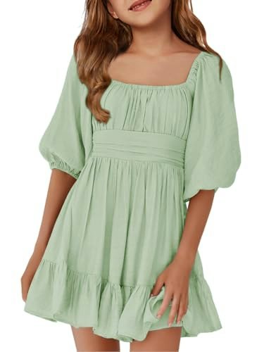 Batermoon Girls Square Neck Tie Backless Summer Dress: $33.99