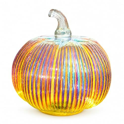 Hvfun 5.5-inch Ribbed Glass Pumpkin LED Lamp: $21.25 Hvfun 5.5-inch Ribbed Glass Pumpkin LED Lamp: $21.25