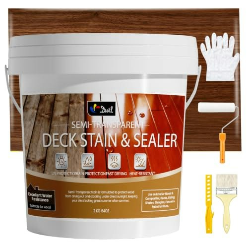 Dwil Water-Based 64oz Semi-Transparent Wood Stain and Sealer: $48.44