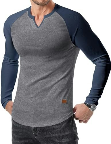 JMIERR Men's Longline Long Sleeve Muscle Shirt: $11.04