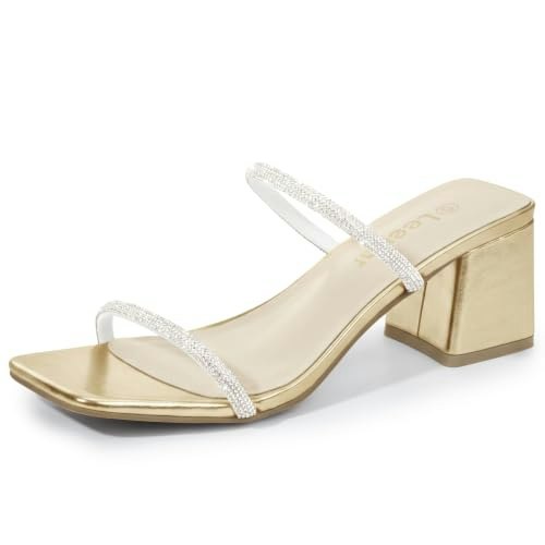 Leevar Women's 2.25-Inch Square Open Toe Block Heel Sandals: $33.96