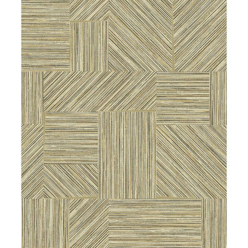 Toasted Almond and Metallic Gold Husk Non-Woven Wallpaper: $162