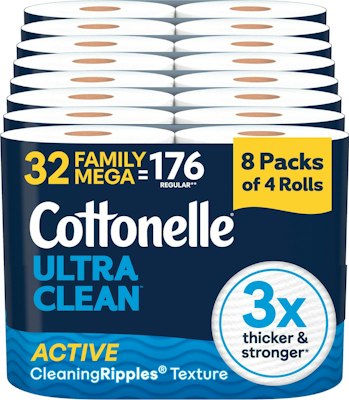 Cottonelle Ultra Clean Toilet Paper Family Mega Roll 32-Pack for $23 via Sub. & Save + free shipping w/ Prime