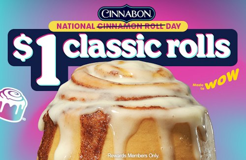 Upcoming: Cinnabon Classic Roll for $1