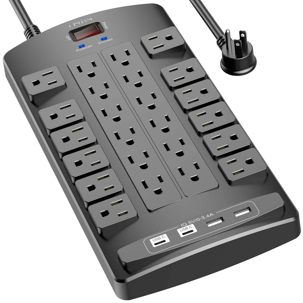 24-Outlet Surge Protector Power Strip w/ USB: $22