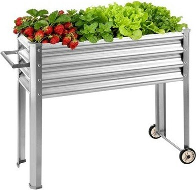 Land Guard Mobile Galvanized Raised Garden Bed: $25
