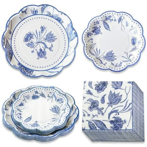 Kate Aspen Blue Willow Paper Plate and Napkin 62-Piece Set: $17.99