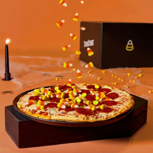 Tombstone Candy Corn Pizza Kit for $1 + free overnight shipping