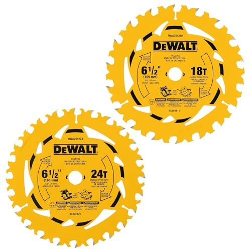 Dewalt 6-1/2 Inch 18T and 24T Circular Saw Blade 2-Pack: $21.60 Dewalt 6-1/2 Inch 18T and 24T Circular Saw Blade 2-Pack: $21.60
