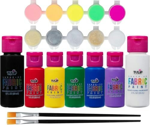 Tulip Brush-On Fabric Paint 17-Color Set with 2 Brushes: $18.99 Tulip Brush-On Fabric Paint 17-Color Set with 2 Brushes: $18.99