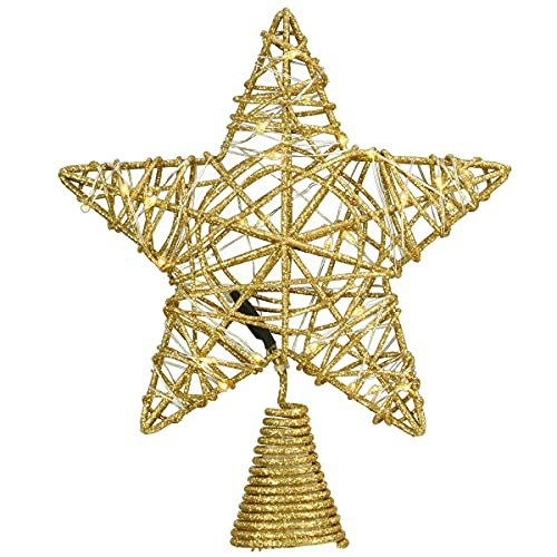9-Inch Gold Star Tree Topper with 30 LED Lights: $16.99 9-Inch Gold Star Tree Topper with 30 LED Lights: $16.99