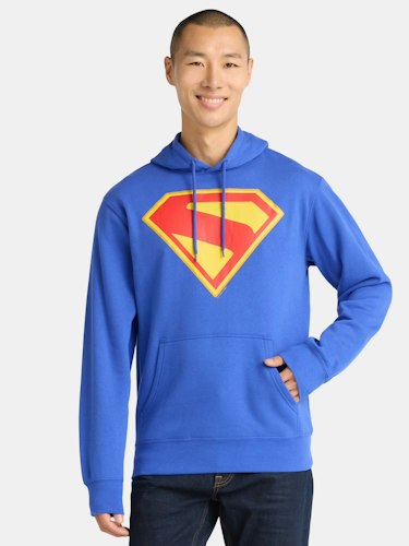 Superman Men's Shield Graphic Hoodie for $11 + free shipping w/ $35