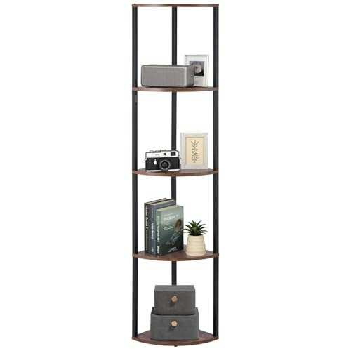 Vevor 64-Inch 5-Tier Corner Bookshelf with LED Lights: $26.61 Vevor 64-Inch 5-Tier Corner Bookshelf with LED Lights: $26.61