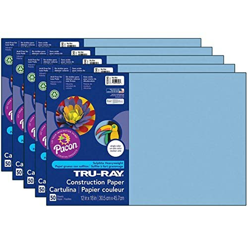 Tru-Ray 12" x 18" Sky Blue Construction Paper 250-Sheet Pack: $36.65 Tru-Ray 12" x 18" Sky Blue Construction Paper 250-Sheet Pack: $36.65