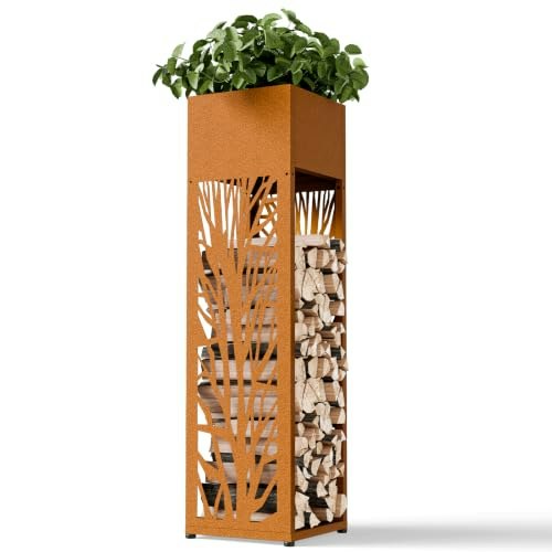 Diyfire 12-Inch Outdoor Firewood Rack with Planter: $110.34 Diyfire 12-Inch Outdoor Firewood Rack with Planter: $110.34