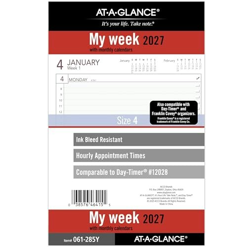 At-A-Glance 2027 Weekly Planner Refill 5.5" x 8.5": $17.86 At-A-Glance 2027 Weekly Planner Refill 5.5" x 8.5": $17.86