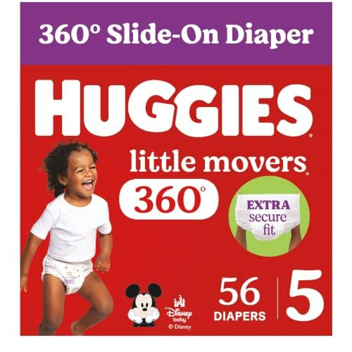 Huggies Little Movers Size 5 Diapers 56-Count: $26.22 Huggies Little Movers Size 5 Diapers 56-Count: $26.22