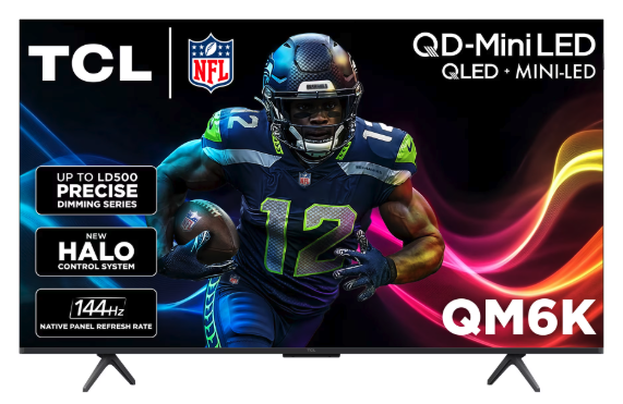 TCL QM6K Series 50" 4K HDR QD-Mini LED UHD Smart Google TV: $498