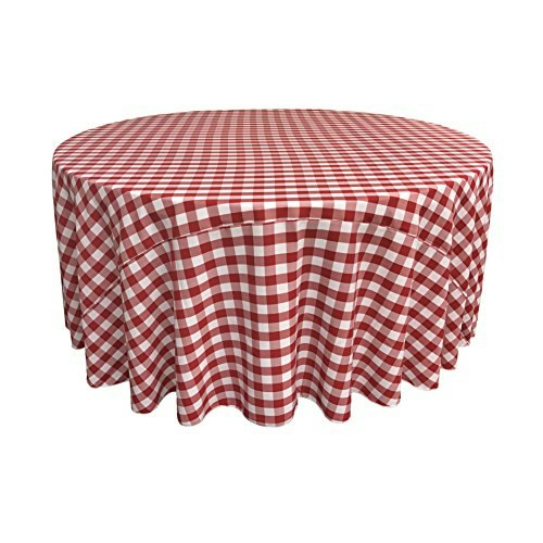 LA Linen Polyester Gingham Checkered Tablecloth 108-inch Round: $42.97 LA Linen Polyester Gingham Checkered Tablecloth 108-inch Round: $42.97