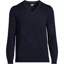 Lands' End Men's Fine Gauge Cotton V-Neck Sweater for $35 + free shipping w/ $99