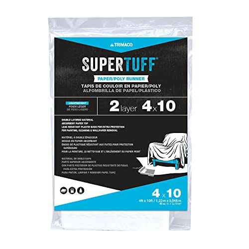 Trimaco SuperTuff Paper and Poly Drop Cloth Runner 4x10-Foot: $6.72 Trimaco SuperTuff Paper and Poly Drop Cloth Runner 4x10-Foot: $6.72