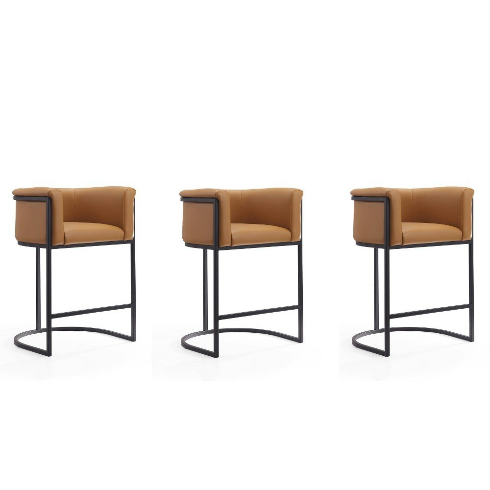 Cosmopolitan Upholstered Metal Counter Height Barstool 3-Pack: $839.99