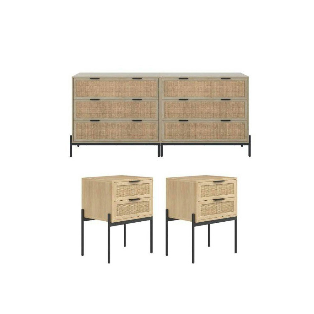 Nathan James Andrew Rattan Bedroom Set: $1,199.99