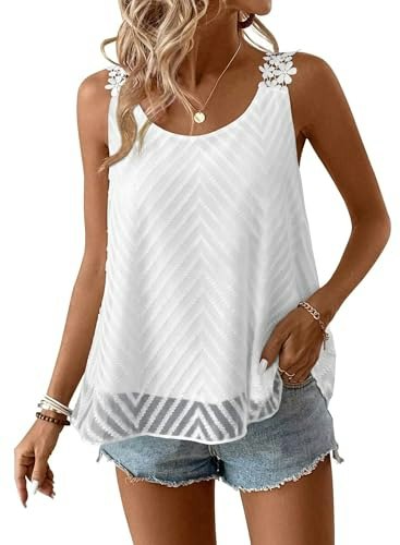 Falechay Women's Boho Babydoll Tank Top: $18.03