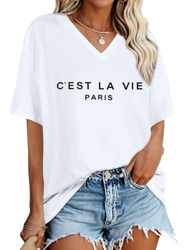 Oversized V-Neck Women's T-Shirt: $14.99