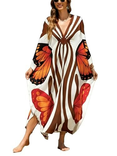 Women's Plus Size Animal Print V-Neck Batwing Kaftan Cover-Up: $16.98 Women's Plus Size Animal Print V-Neck Batwing Kaftan Cover-Up: $16.98