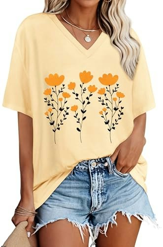 Women's Oversized V-Neck Summer T-Shirt: $12.74 Women's Oversized V-Neck Summer T-Shirt: $12.74