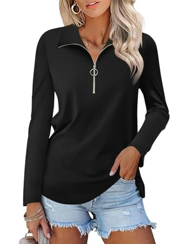 Minetom Women's 1/4-Zip Pullover Shirt: $11.46 Minetom Women's 1/4-Zip Pullover Shirt: $11.46