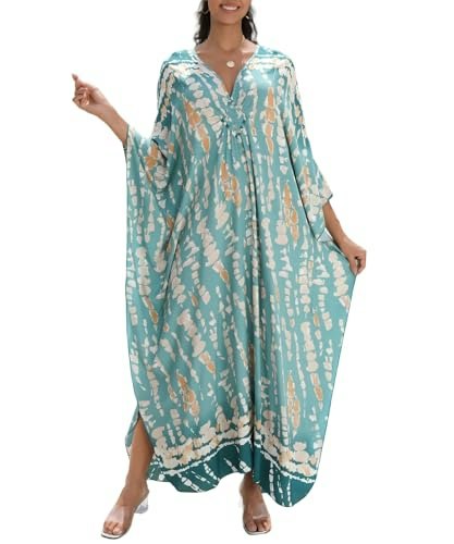 Imagekope Women's Plus Size Animal Print V-Neck Kaftan Cover-Up: $16.99 Imagekope Women's Plus Size Animal Print V-Neck Kaftan Cover-Up: $16.99