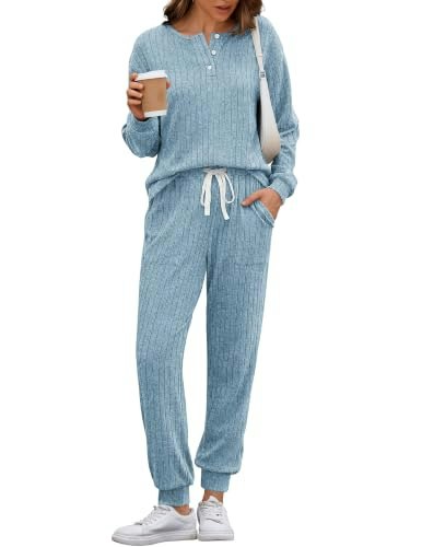 Ekouaer Women's Knit 2-Piece Lounge Set: $29.99