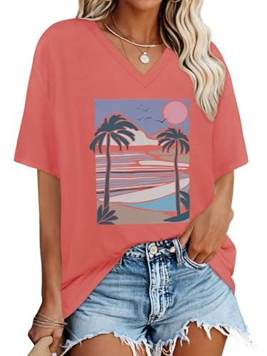 Oversized V-Neck Summer T-Shirt: $12.74 Oversized V-Neck Summer T-Shirt: $12.74