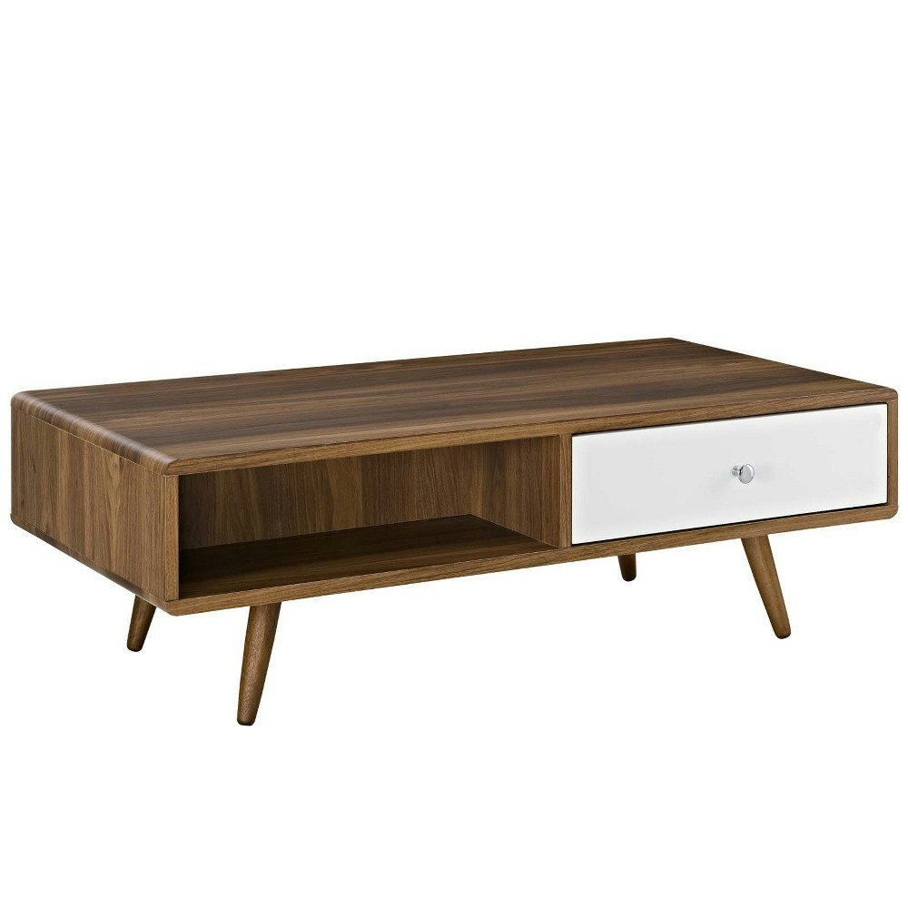 Modway Transmit Walnut and White Coffee Table: $177.99 Modway Transmit Walnut and White Coffee Table: $177.99