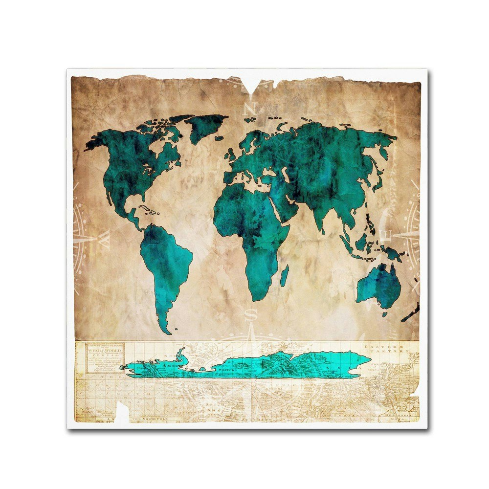 Sea Map I 35" x 35" Canvas Wall Art: $48.99