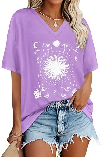 Women's V-Neck Oversized T-Shirt: $12.74 Women's V-Neck Oversized T-Shirt: $12.74
