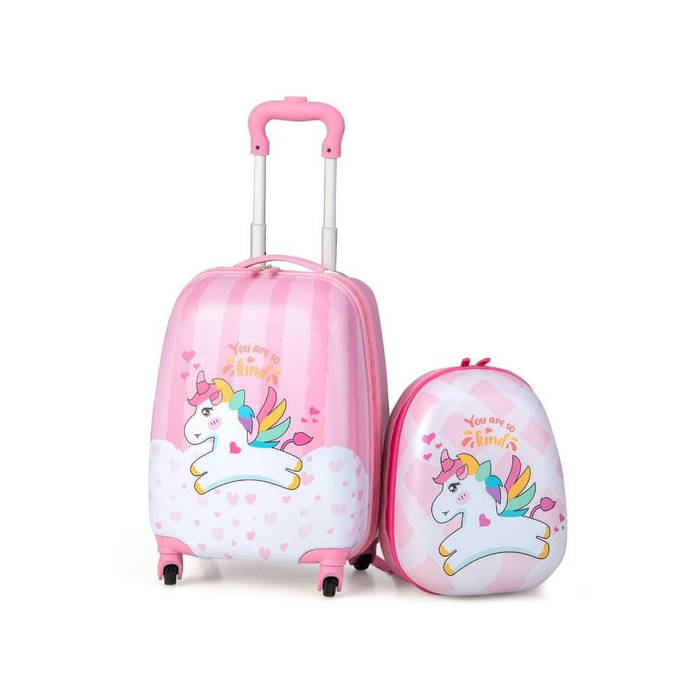 Kids Unicorn Rolling Suitcase and Backpack 2-Piece Luggage Set: $62.94 Kids Unicorn Rolling Suitcase and Backpack 2-Piece Luggage Set: $62.94