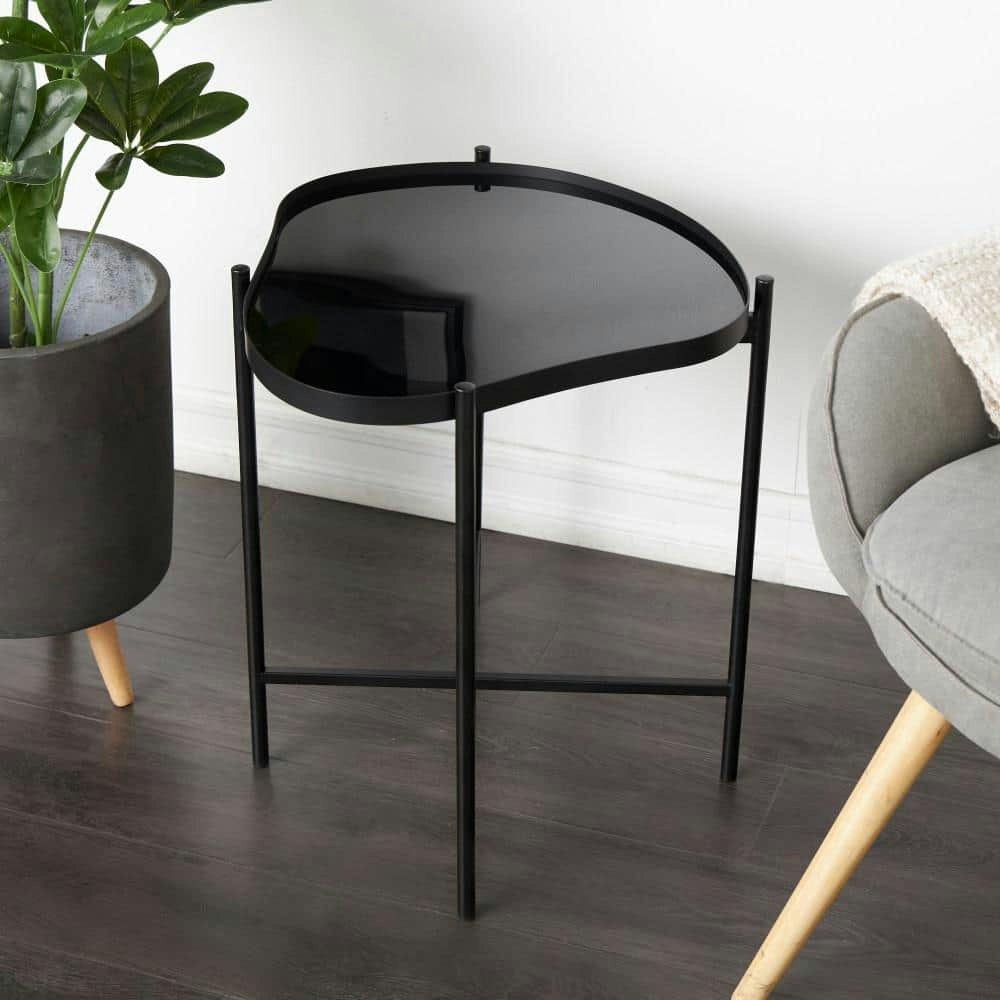 19-Inch Abstract Wavy Asymmetrical Glass End Table: $107.63 19-Inch Abstract Wavy Asymmetrical Glass End Table: $107.63