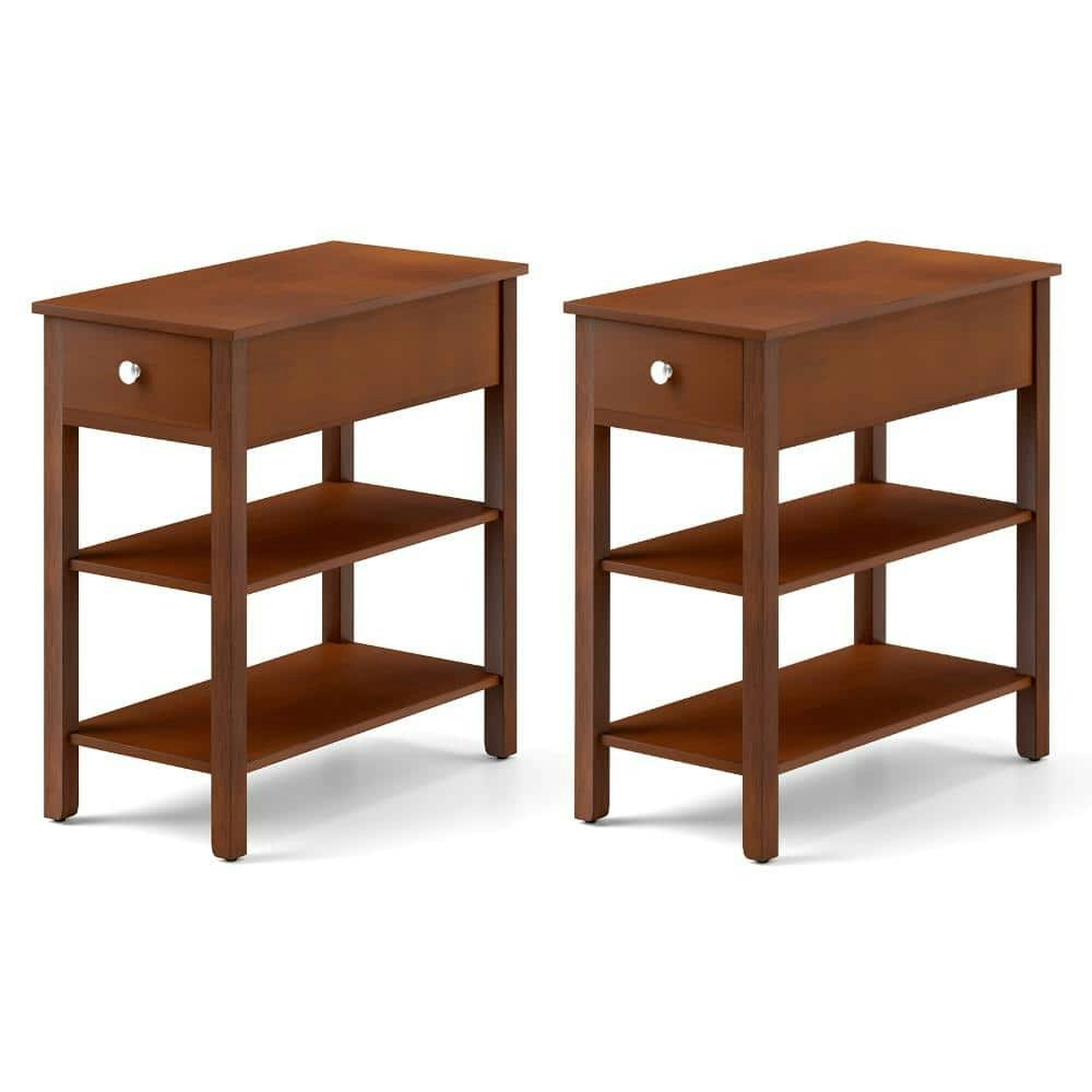 Three-Tier End Table with Drawer and Shelves 2-Pack: $144.73 Three-Tier End Table with Drawer and Shelves 2-Pack: $144.73